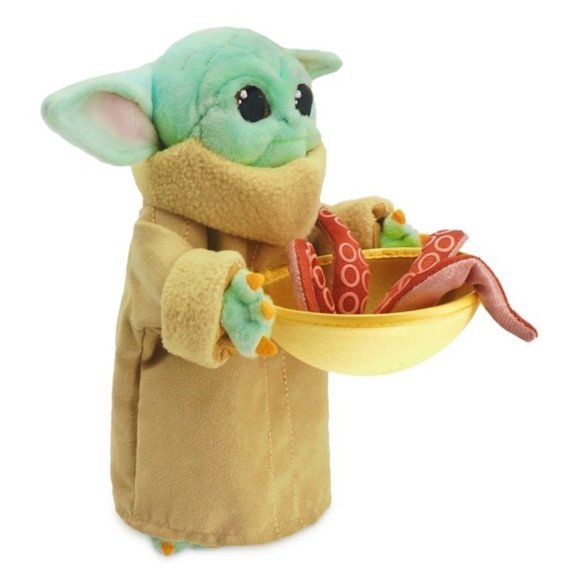 Disney Store Star Wars Mandalorian Child Grogu with Squid Bean Bag Plush - Picture 2 of 6